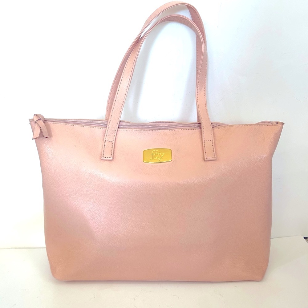 Joy Magano Soft Peach Color Pebble Leather Tote Bag Excellent Condition